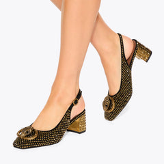 chelsea block sling back heel