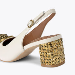 chelsea block sling back heel