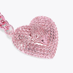 heart crystal keyring