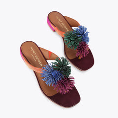 pom pom t-bar flat sandal