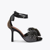 pom pom tie ankle heel