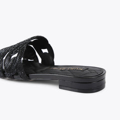 crystal chain flat sandal