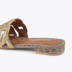crystal chain flat sandal