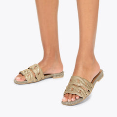 crystal chain flat sandal