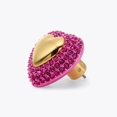 pave heart stud earrings