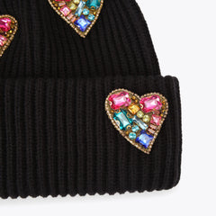 heart gem beanie