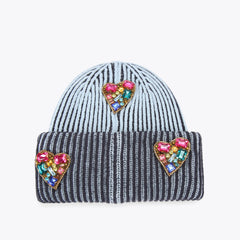 heart gem beanie