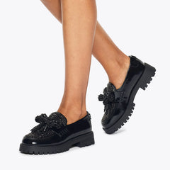bow crystal loafer