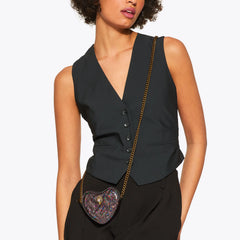 micro heart cross body bag