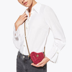 micro heart cross body bag