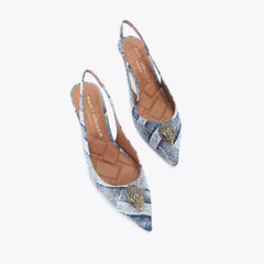 belgravia denim sling back heels