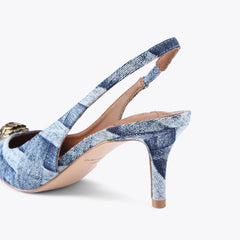 belgravia denim sling back heels