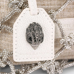 small macrame crystal bag