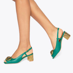 chelsea block sling back heel