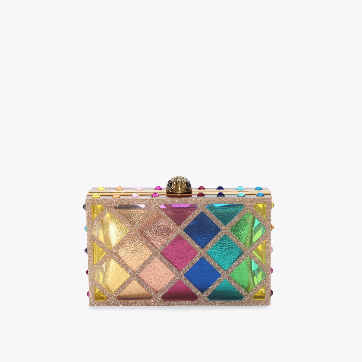 crystal quilt box clutch bag