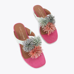 pom pom t-bar flat sandal