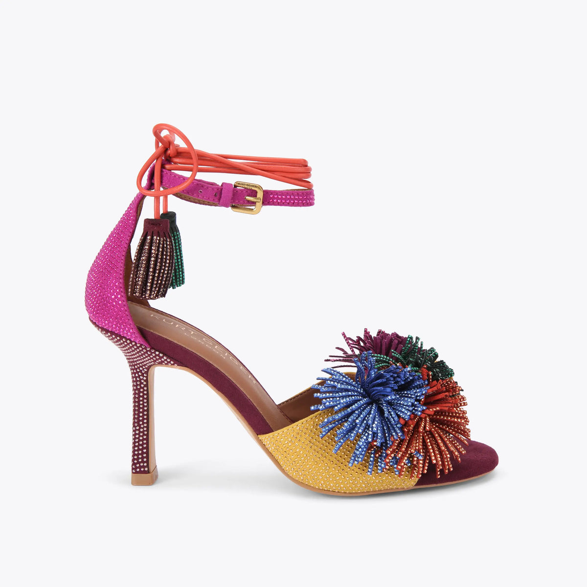 pom pom ankle tie sandal