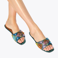 kensington jewel flat sandal