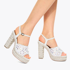 platform flower sandal