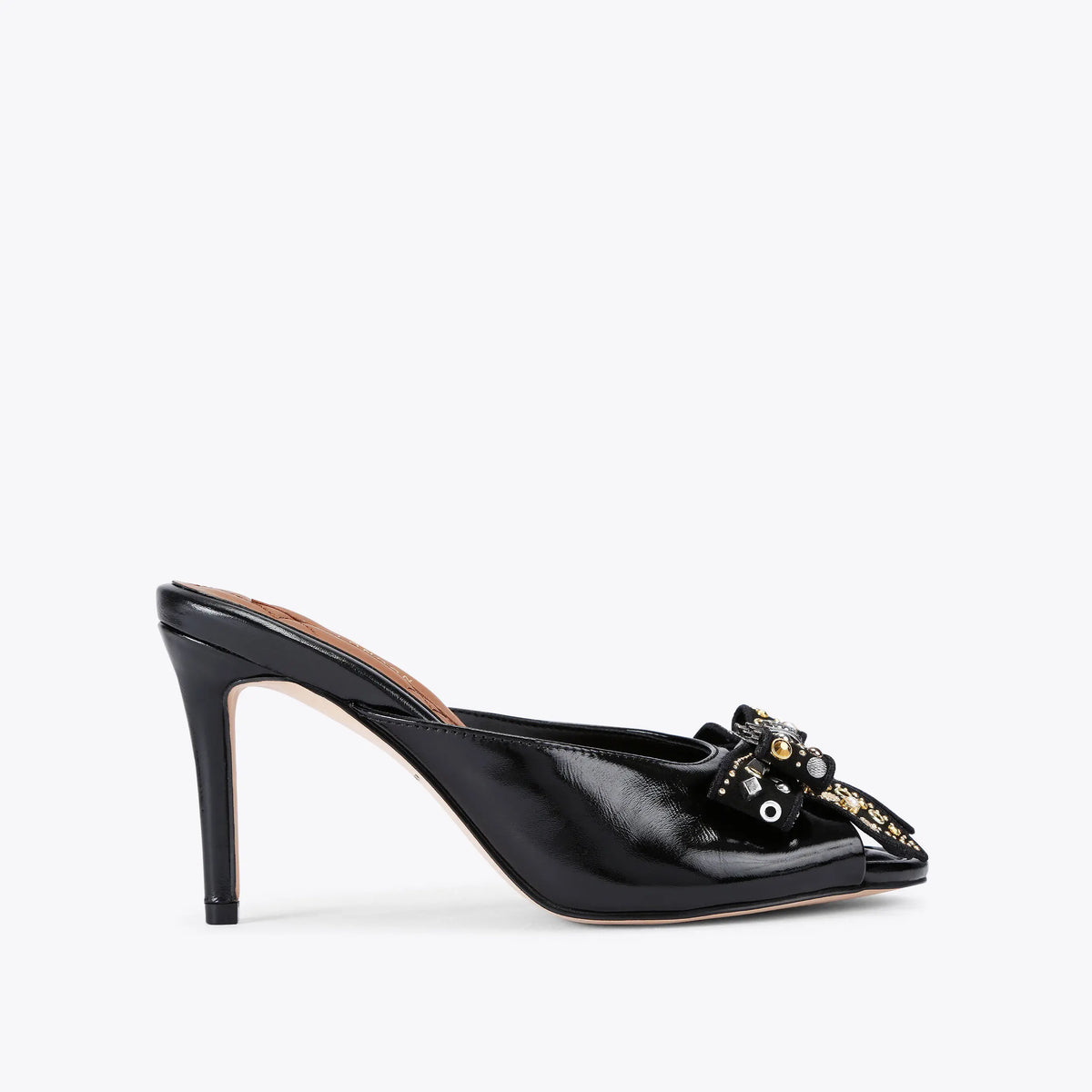 belgravia stud bow mule heel