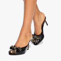 belgravia stud bow mule heel
