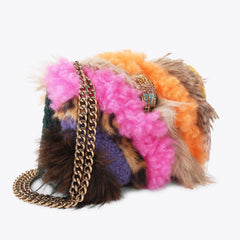 mini faux fur kensington bag