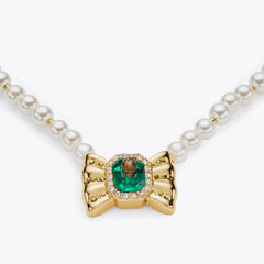 bow pearl necklace faux pearl necklace  by kurt geiger london