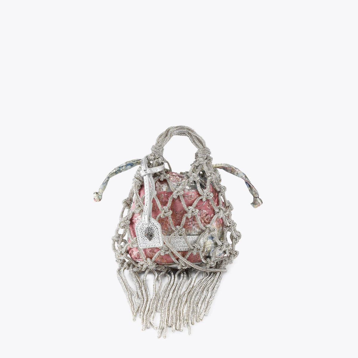 mini macrame crystal bag