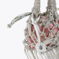 mini macrame crystal bag