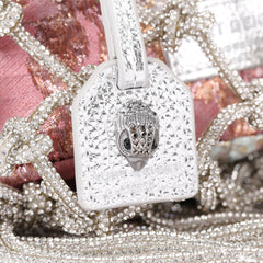 mini macrame crystal bag