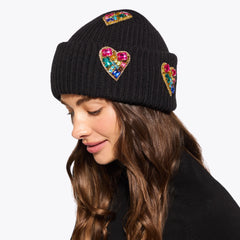 heart gem beanie