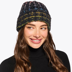 lurex knit beanie