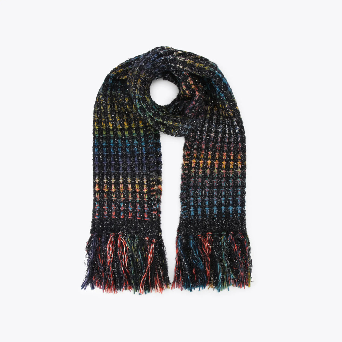 lurex knit scarf