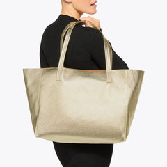 large violet tote bag