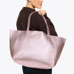 large violet tote bag