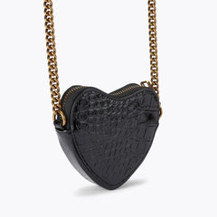 micro heart cross body bag